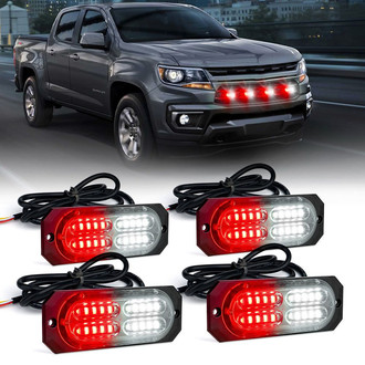Xprite® - Squad Series 20-LED White/Red Bolt-on Strobe Light