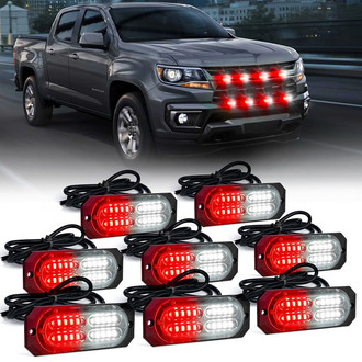 Xprite® - Squad Series 20-LED White/Red Bolt-on Strobe Light