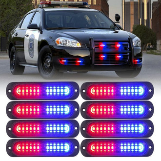 Xprite® - Alert 12 Series Red/Blue Bolt-on LED Strobe Lights