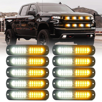 Xprite® - Alert 12 Series White/Amber Bolt-on LED Strobe Lights