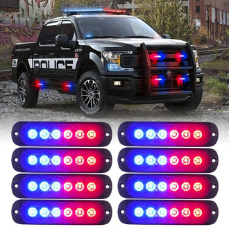 Xprite® - Alert 6 Series Red/Blue Bolt-on LED Strobe Lights