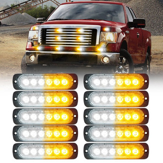 Xprite® - Alert 6 Series White/Amber Bolt-on LED Strobe Lights