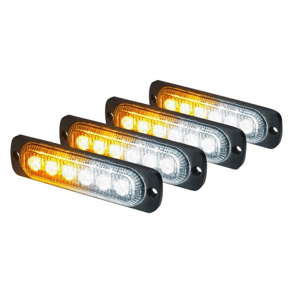 Xprite® - Alert 6 Series White/Amber Bolt-on LED Strobe Lights