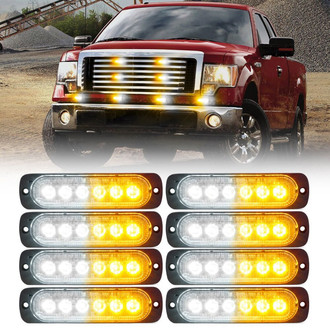 Xprite® - Alert 6 Series White/Amber Bolt-on LED Strobe Lights