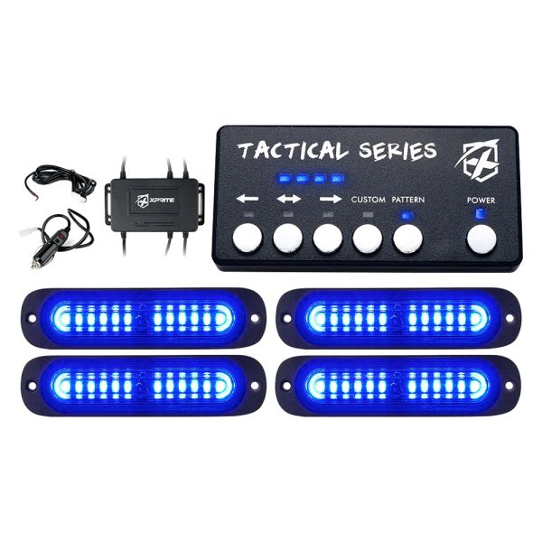 Xprite® - Tactical 12 Series 4.25" Blue Bolt-on LED Strobe Lights