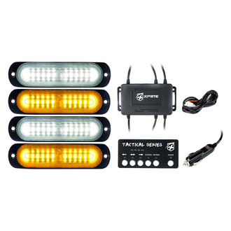 Xprite® - Tactical 12 Series 4.25" White/Amber Bolt-on LED Strobe Lights