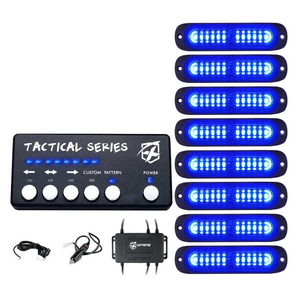Xprite® - Tactical 12 Series 4.25" Blue Bolt-on LED Strobe Lights