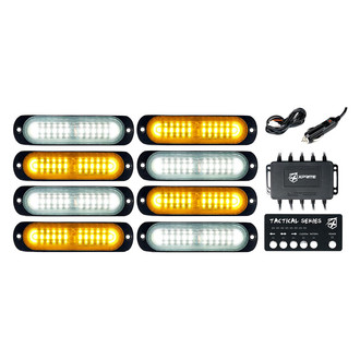 Xprite® - Tactical 12 Series 4.25" White/Amber Bolt-on LED Strobe Lights