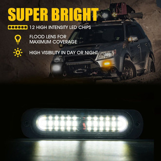 Xprite® - Tactical 12 Series 4.25" White Bolt-on LED Strobe Lights