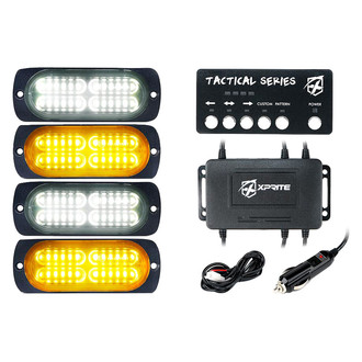 Xprite® - Tactical 24 Series 4.25" White/Amber Bolt-on LED Strobe Lights