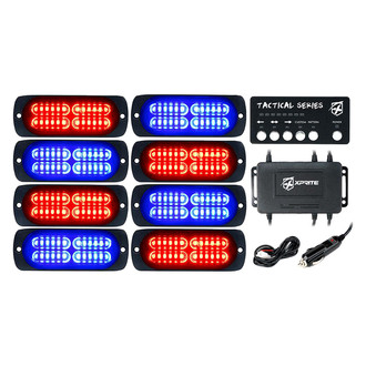 Xprite® - Tactical 24 Series 4.25" Red/Blue Bolt-on LED Strobe Lights