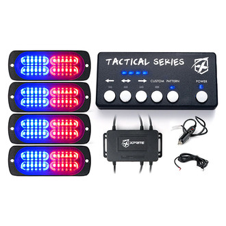 Xprite® - Tactical 24 Series 4.25" Red/Blue Bolt-on LED Strobe Lights