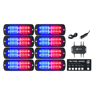 Xprite® - Tactical 24 Series 4.25" Red/Blue Bolt-on LED Strobe Lights