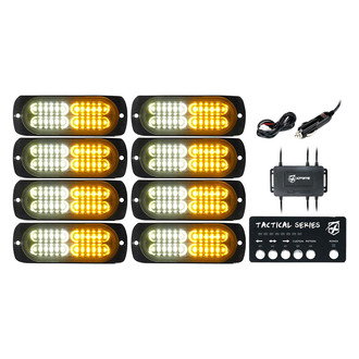 Xprite® - Tactical 24 Series 4.25" Amber/White Bolt-on LED Strobe Lights