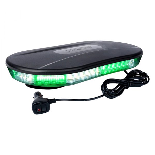 Xprite® - Delta Series 12" 10-LED White/Green Magnet Mount Mini Light Bar