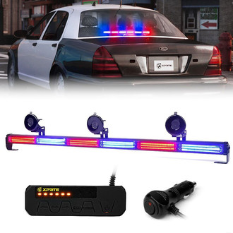 Xprite® - Warrant G2 Series 35" 6 Modules Red/Blue Bolt-On/Suction Cup Mount Traffic Advisor Light Bar