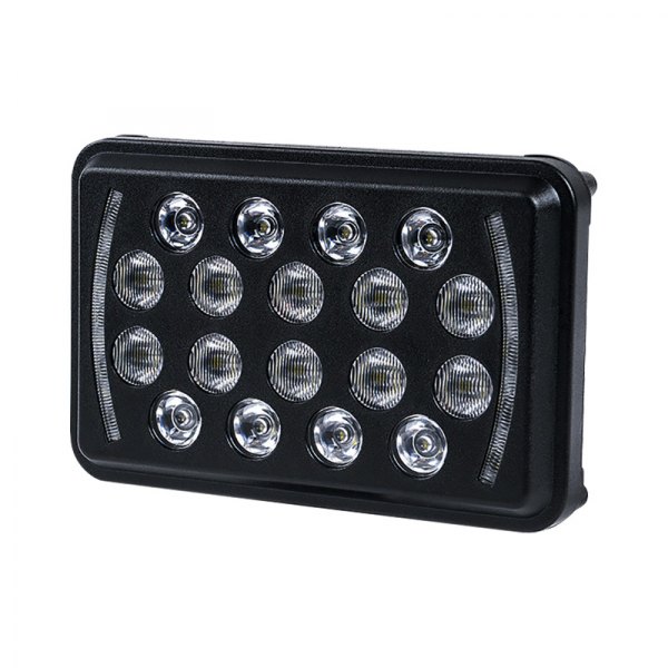 Xprite® - Insight Series 4x6" Rectangular Black LED Headlight With DRL
