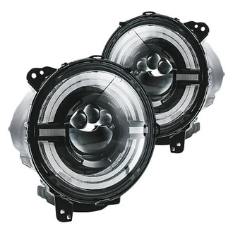 Xprite® - 9" Round Black Dark Bat Halo Projector LED Headlights With DRL