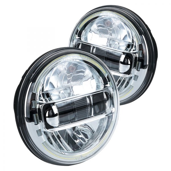 Xprite® - Envision Series 7" Round Chrome Halo Projector LED Headlights