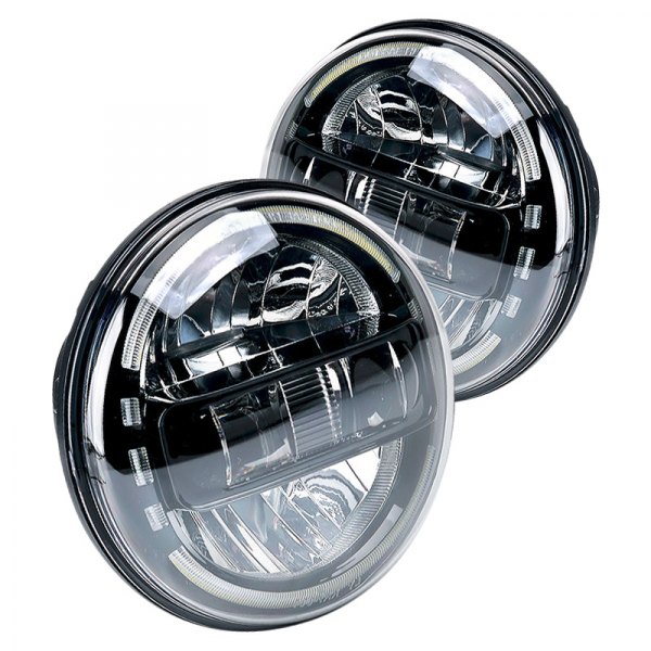 Xprite® - Envision Series 7" Round Black Halo Projector LED Headlights
