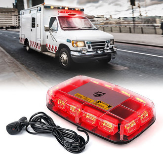 Xprite® - Blaze 2.0 Series 12" 72-LED Red Magnet Mount Mini LED Rooftop Strobe Light Bar