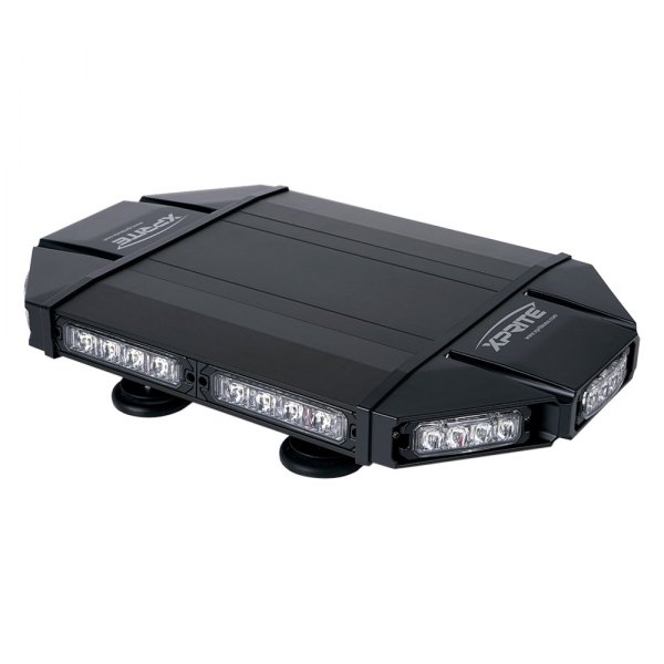 Xprite® - Mini Black Hawk 18" Amber/White Magnet Mount Emergency LED Light Bar