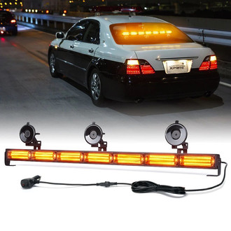 Xprite® - Controller COB LED 7 Series 31" 7 Modules Amber Bolt-On/Suction Cup Mount Traffic Advisor Strobe Light Bar
