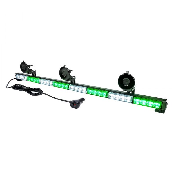 Xprite® - Controller G1 8 Series 35" 32-LED White/Green Bolt-On/Suction Cup Mount Traffic Advisor Light Bar