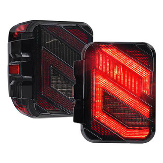Xprite® - Savage Series Driver and Passenger Side Black/Smoke LED Tail Lights