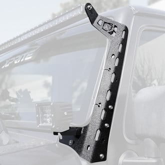 Xprite® - Mamba Series Windshield Frame Mounts with Lower Brackets for 49.5" 50.5" Straight Light Bars and All from 2" to 6" Spot Lights