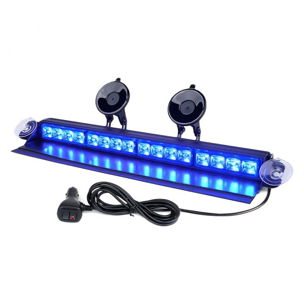 Xprite® - Cadet Series 16" 16-LED Blue Suction Cup Mount Visor Light