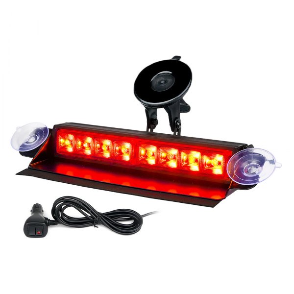 Xprite® - Cadet Series 8" 8-LED Red Suction Cup Mount Visor Light