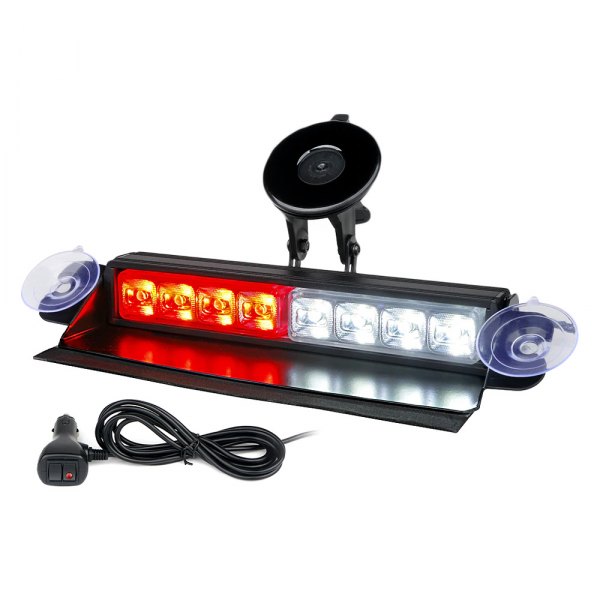 Xprite® - Cadet Series 8" 8-LED White/Red Suction Cup Mount Visor Light