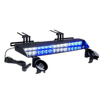 Xprite® - Chaser Series 20.1" White/Blue Suction Cup Mount LED Visor Light