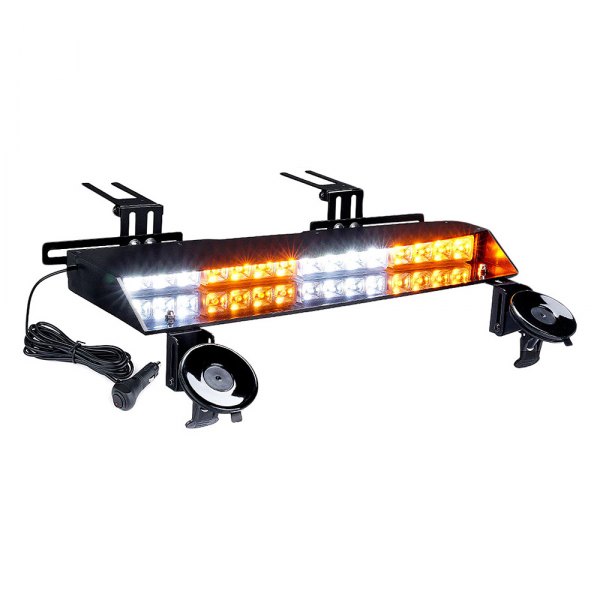 Xprite® - Chaser Series 20.1" White/Amber Suction Cup Mount LED Visor Light