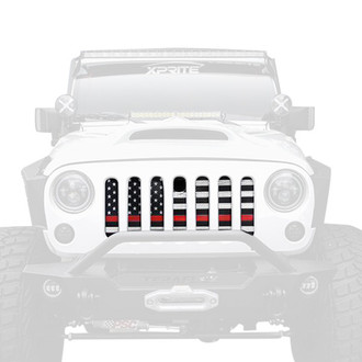 Xprite® - 1-Pc U.S. Flag Style Black/White Mesh Main Grille