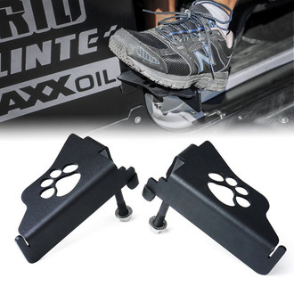 Xprite® - Black Powder Coat Foot Pegs with Paw Print