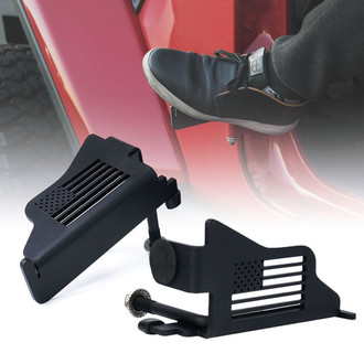 Xprite® - Black Powder Coat Foot Pegs with U.S. Flag