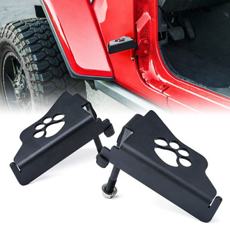Xprite® - Black Powder Coat Foot Pegs with Paw Print