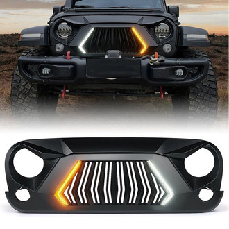 Xprite® - 1-Pc G3 Matte Black Main Grille with Turn Signal Lights