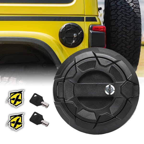 Xprite® - Bedrock Series With Key Latch Black Gas Cap Cover