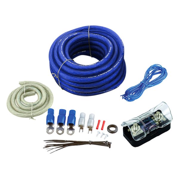 Xscorpion® - 4 AWG Amplifier Wiring Kit with Blue Power Cable, Mini-ANL Fuse and Holder