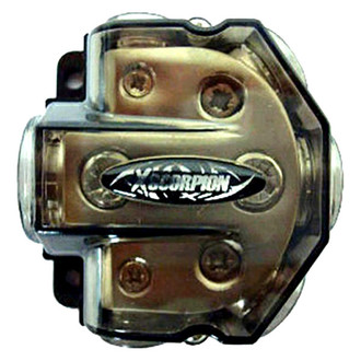 Xscorpion® - Gold Plated 5-Position Power Distribution Block (1 x 0/2 AWG In, 1 x 2/4 AWG Out, 2 x 4/8 AWG Out, 2 x 8 AWG Out)