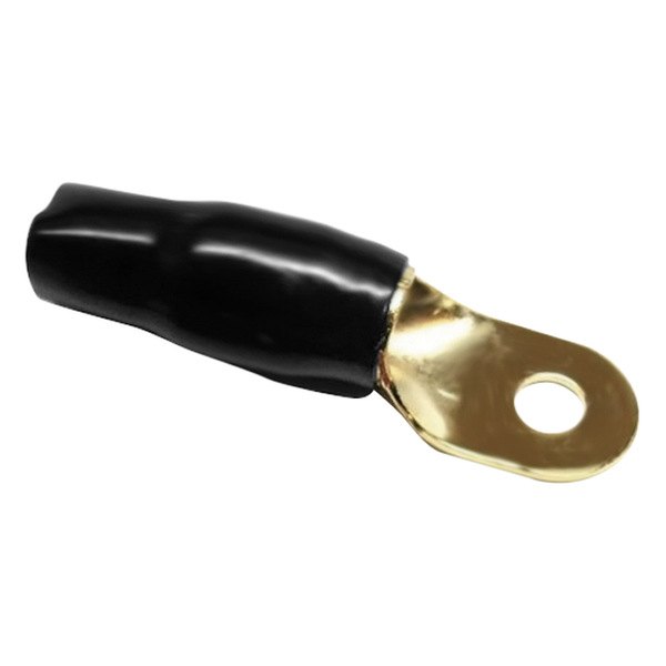 Xscorpion® - 1/0 Gauge 5/16" Black Gold-Plated Ring Terminals (10 Per Pack)