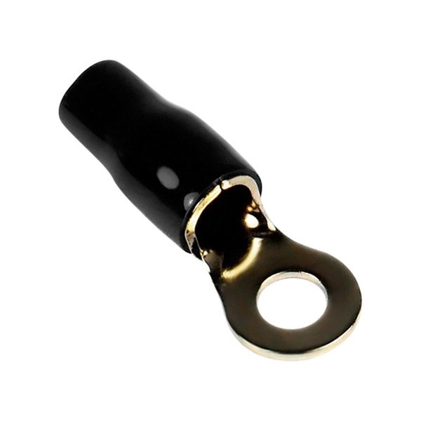 Xscorpion® - 5/16" 4 Gauge Gold Plated Black Ring Terminals