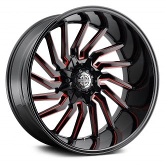 XTREME FORGED® - XF-16 Midnight Black with Red Military Milling