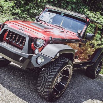 Xtreme® - NX 3 Gloss Black Machined Face Red Edge on Jeep Wrangler
