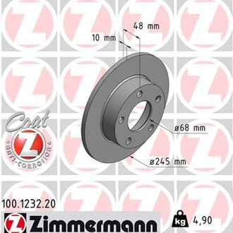 Zimmermann® - Coat-Z Rear Brake Rotor