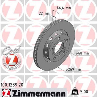 Zimmermann® - Coat-Z Rear Brake Rotor