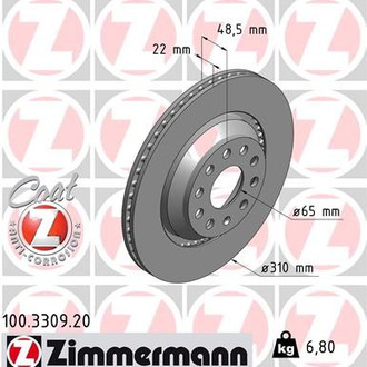Zimmermann® - Coat-Z Rear Brake Rotor